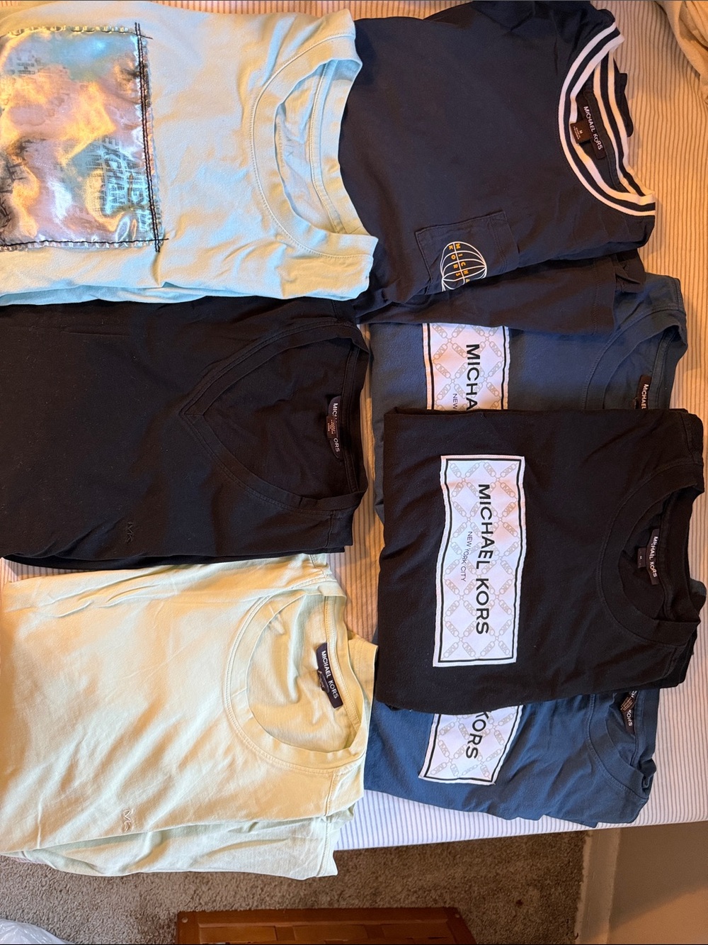 Michael Kors Mixed Logo & Solid Tees in Black, Navy, Light Yellow